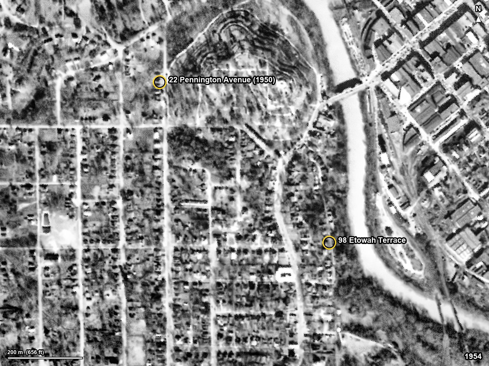 1954 aerial view