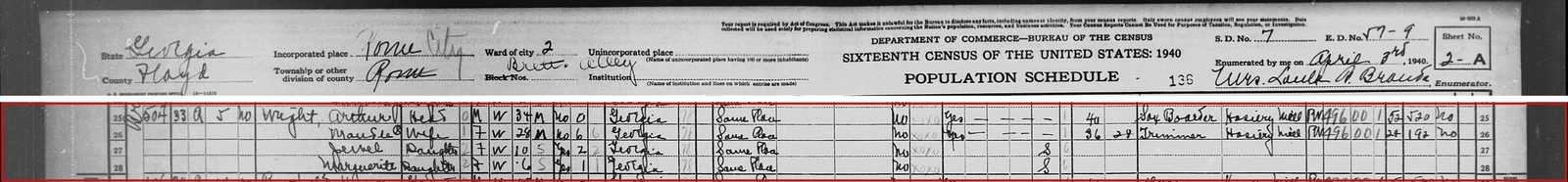 1940 census, April 3: No