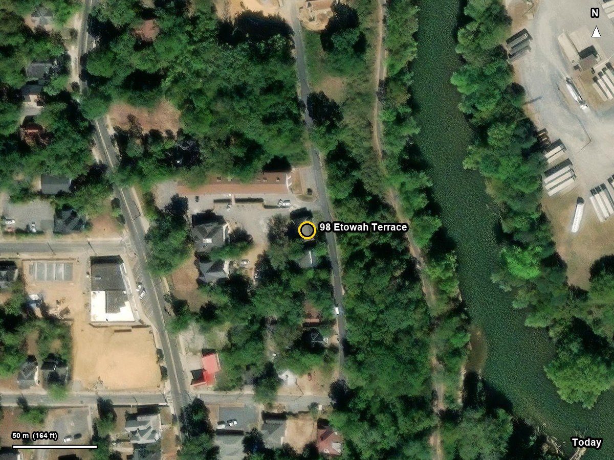 98 Etowah Terrace today, with the Etowah River at right
