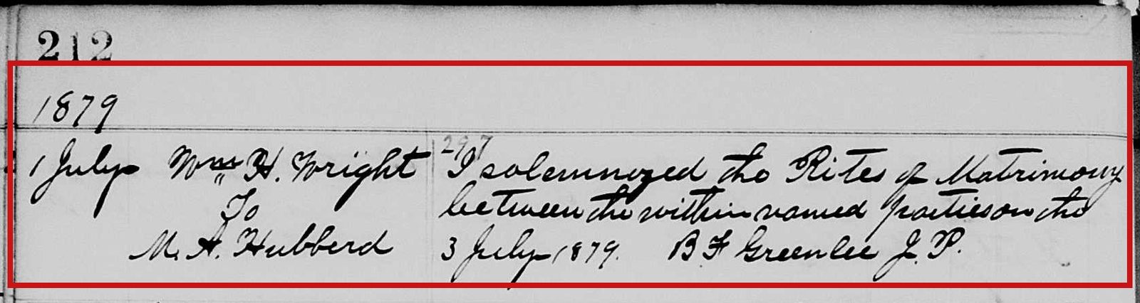 Bradley County, Tennessee, July 3, 1879: Wm