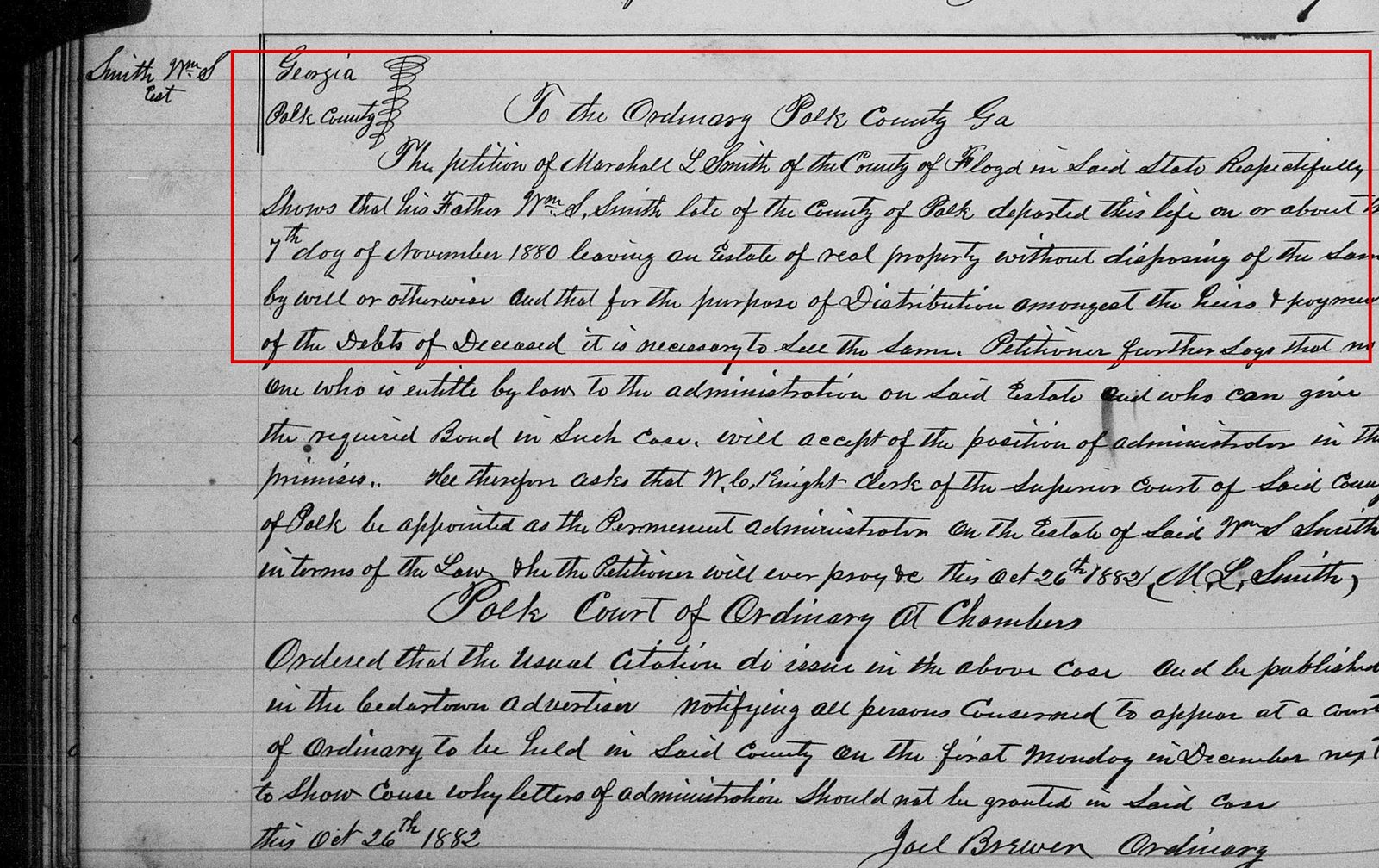 1882, Polk County: Marshall L
