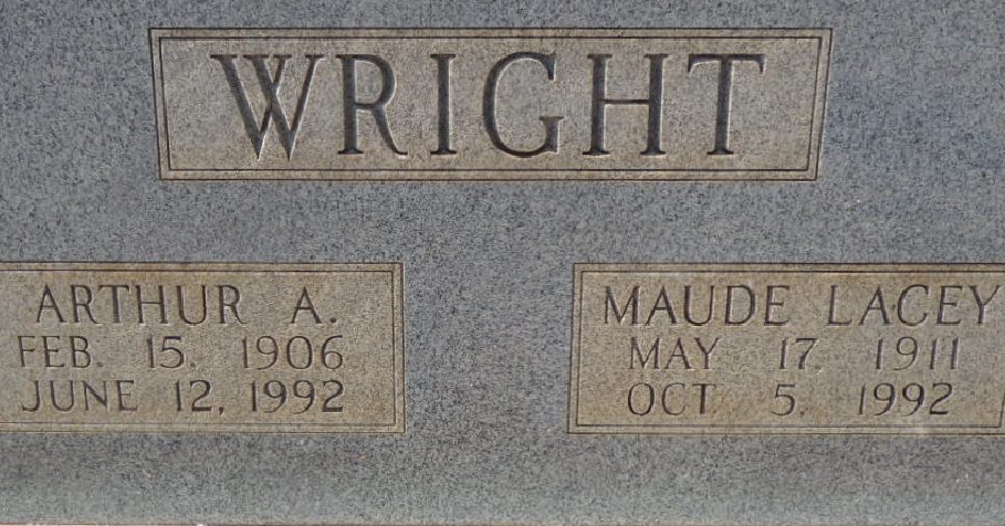 Arthur and Maude's stone at East View Cemetery, Rome: "Arthur A