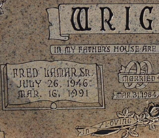 Fred's stone at East View: "In my Father's house are many mansions